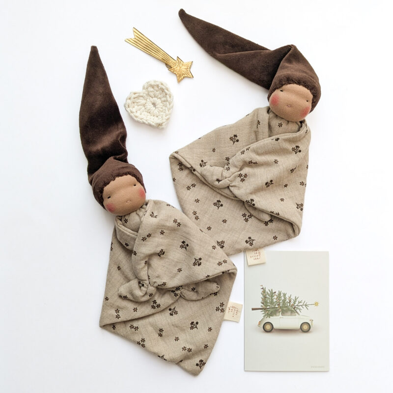 doudou bébé en coton biologique et laine vierge