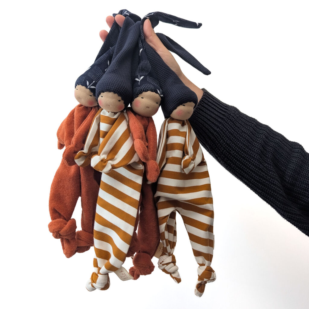 Doudou Waldorf Bloomy bébé matières naturelles