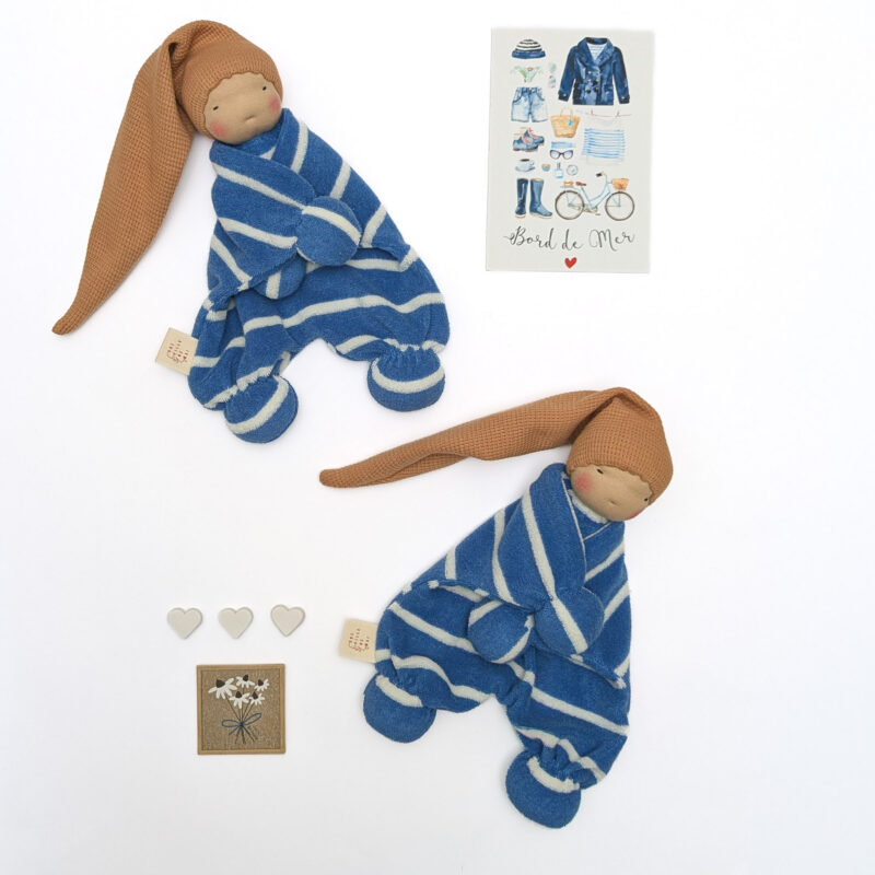 Doudou Waldorf classic rayures bleues